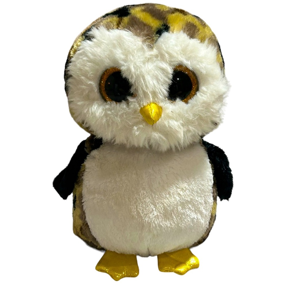 Ty Beanie Boos Owliver Owl Plush 9" Glitter Eyes Brown Camo Bird Stuffed…
